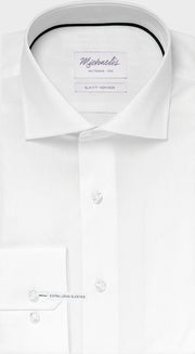 Michaelis Heren Overhemd Wit Twill ML7 Slim Fit - 38
