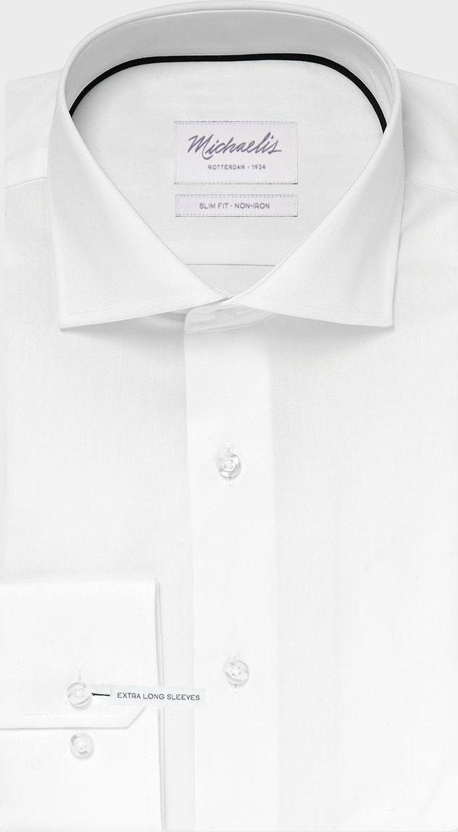 Michaelis Heren Overhemd Wit Twill ML7 Slim Fit - 38