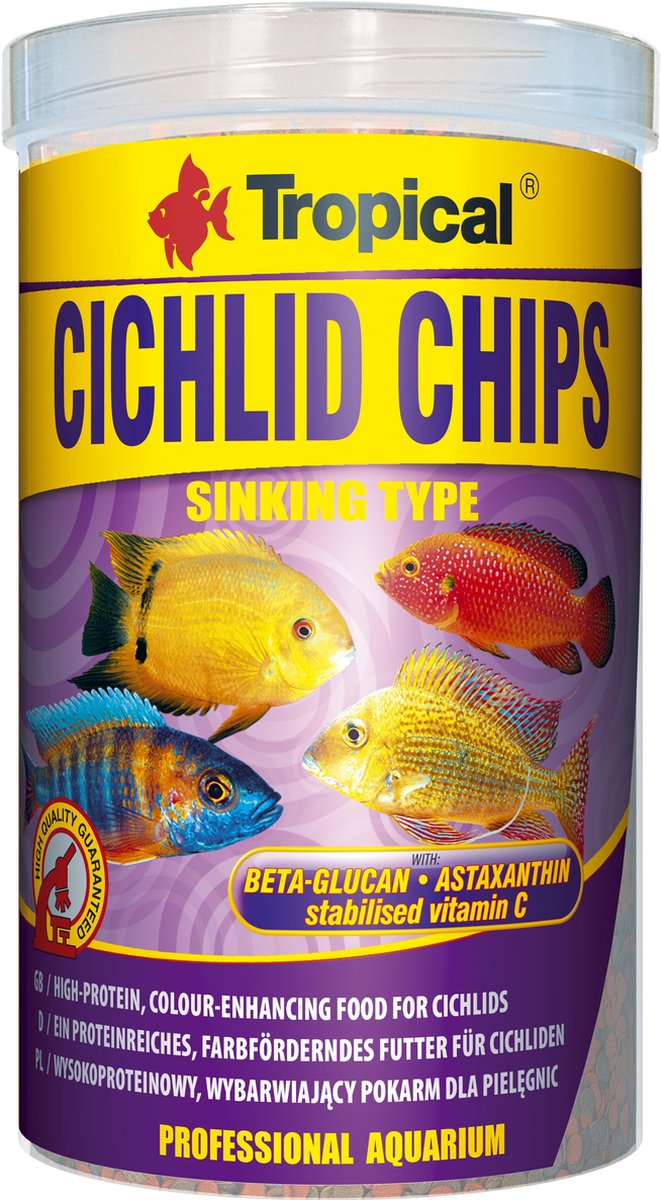 TROPICAL visvoer Cichlid Chips zinkend 520G/1000ML