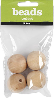 Wooden Bead. 30 mm. 5 mm. grass wood. 4 pc