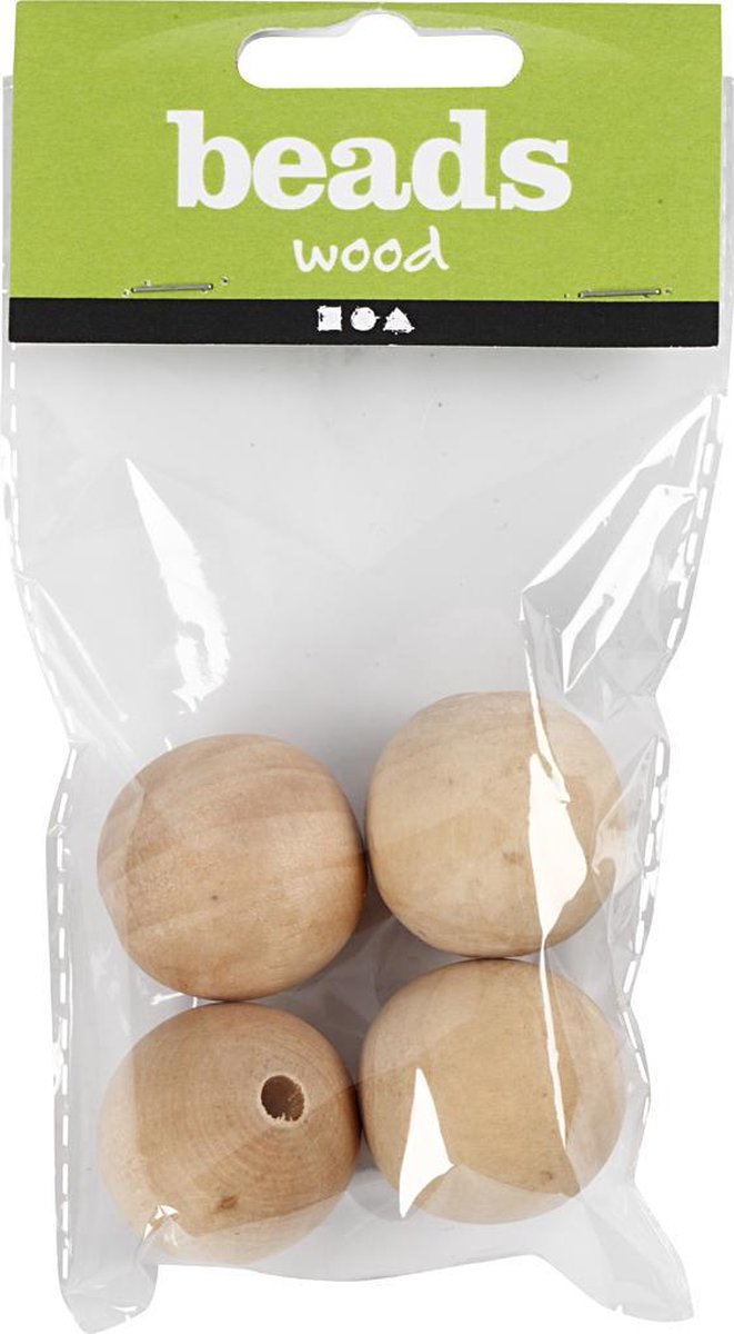 Wooden Bead. 30 mm. 5 mm. grass wood. 4 pc