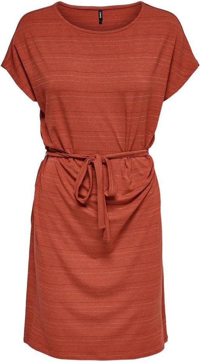 Onlmoster S/s Glitter Dress Jrs 15231204 Cinnabar/gold Metal
