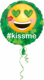 Standard St.Pat s Kiss Me Emoticon Foil Balloon Round S40 pa
