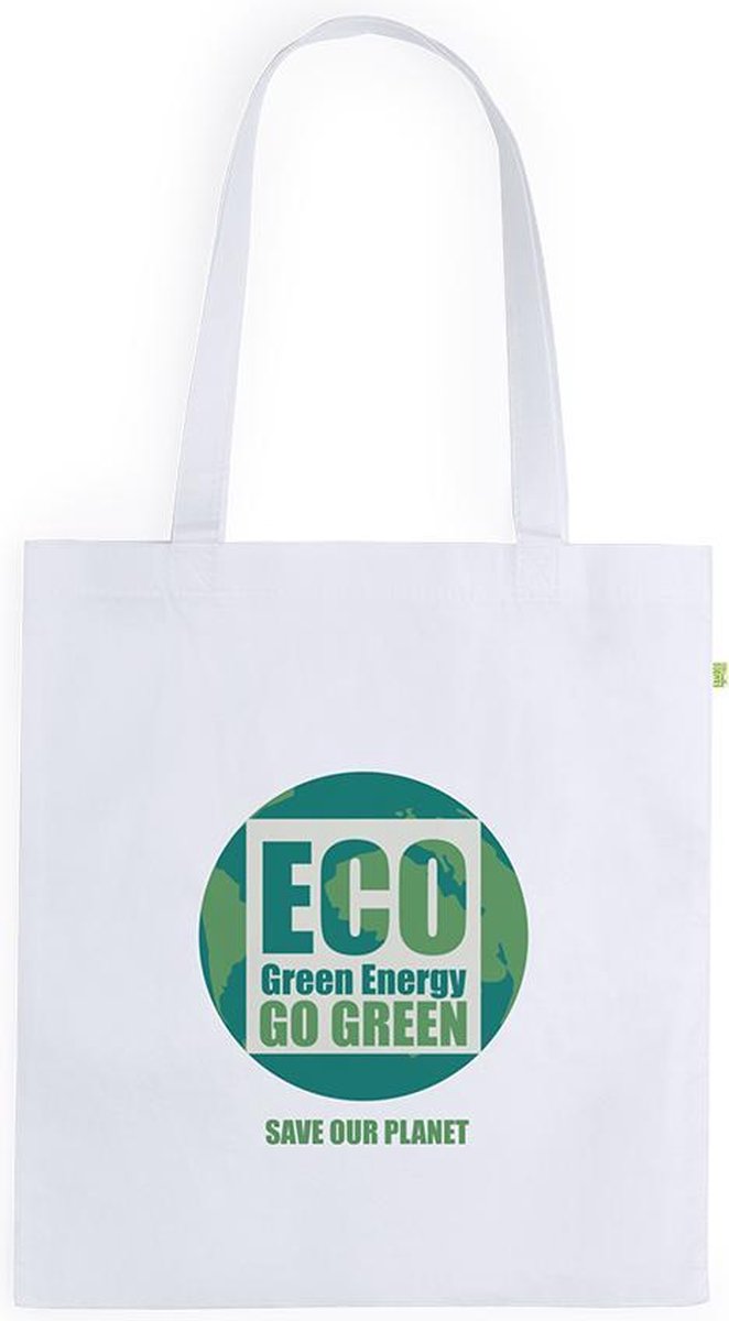 10 stuks Bamboe Tassen Shopper 37x41cm - 105 grams - 100% Bamboe Vezels - met hengsels van 70cm
