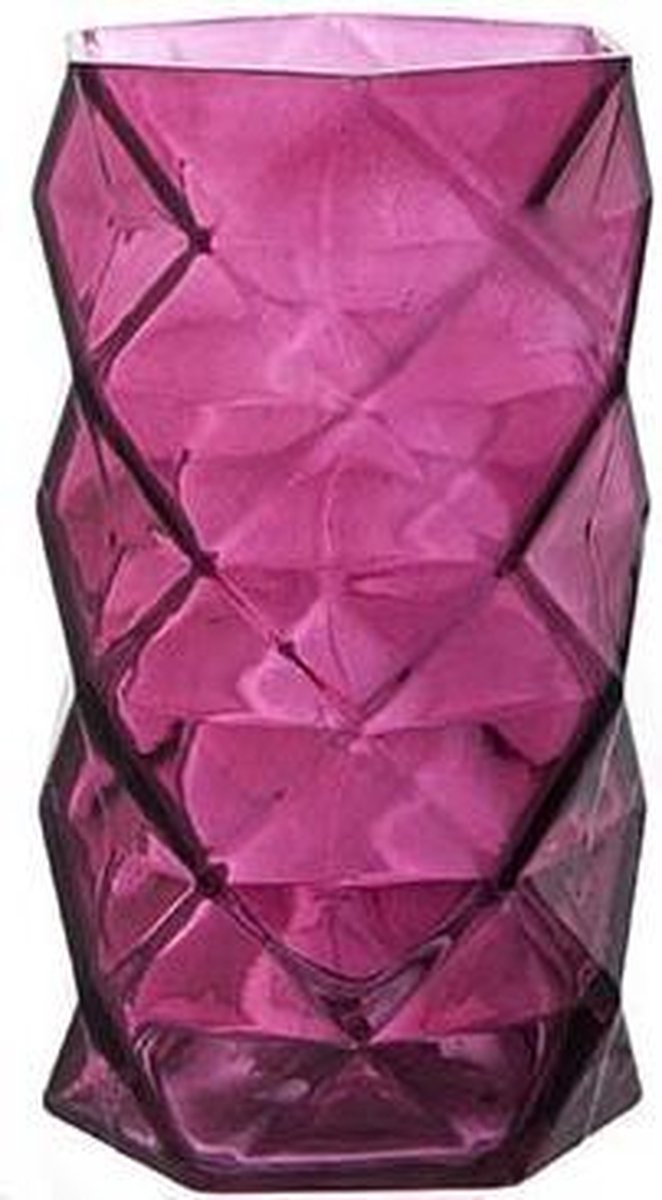 T-lichth Geometr Bordeaux 11x11x19.3cmglas