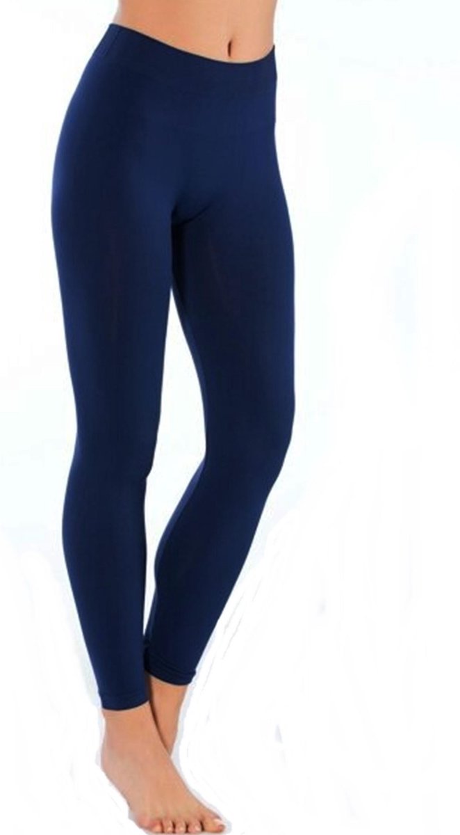 Premium Dames Legging Katoen | Basic Legging | Blauw - L