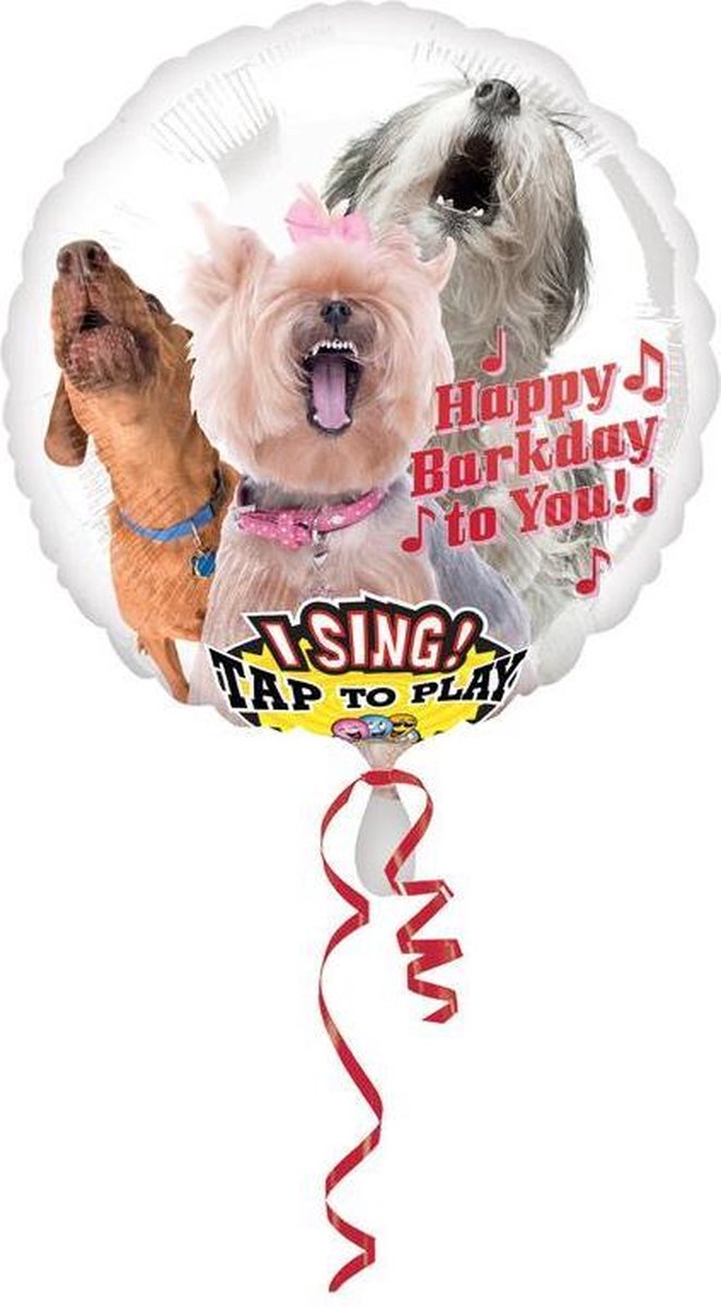 Sing-A-Tune Happy Bark Day to You Foil Balloon P60 Packaged