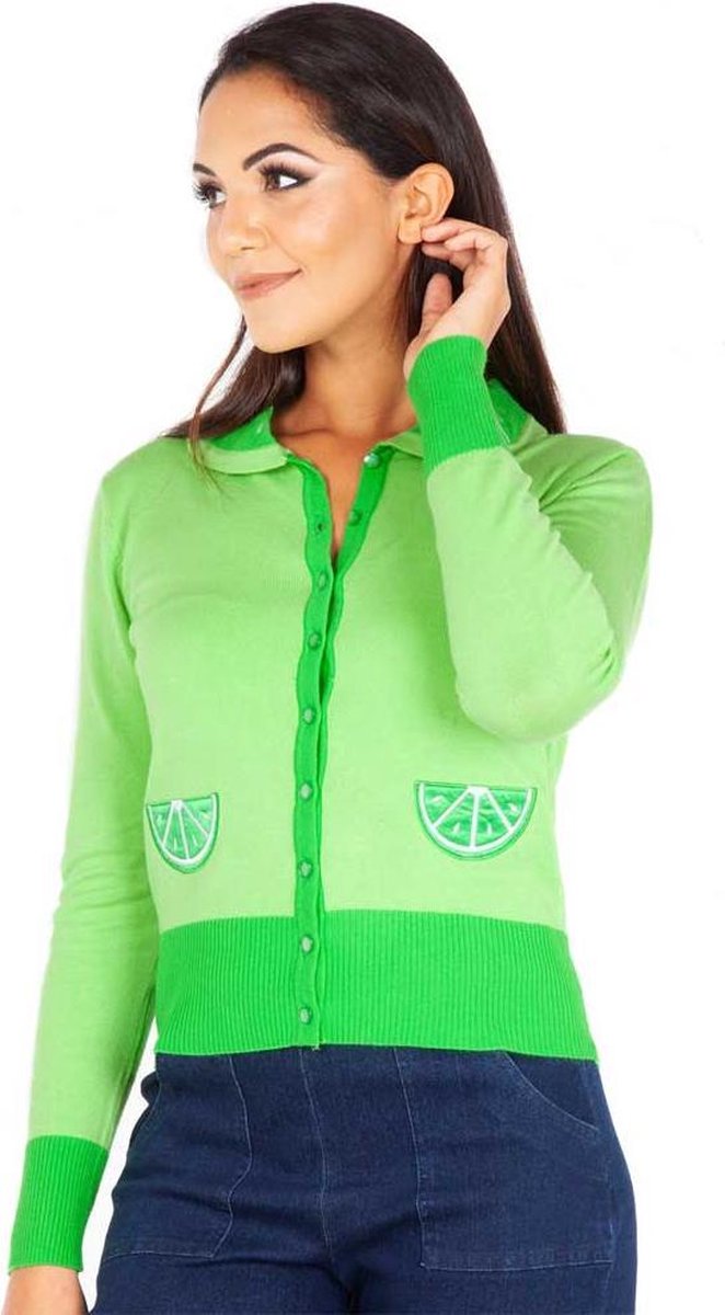 Voodoo Vixen Cardigan -M- Izzy limoen Groen