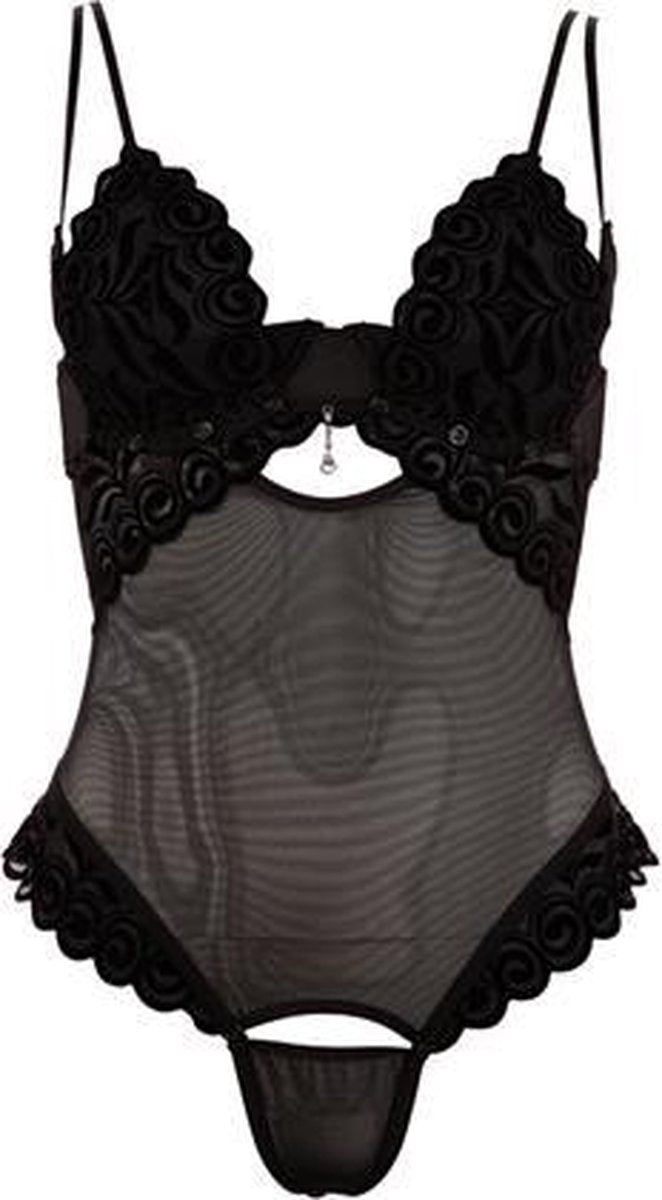 String body Tina - Dames Lingerie - 75 B/S - Body - Zwart - Discreet verpakt en bezorgd