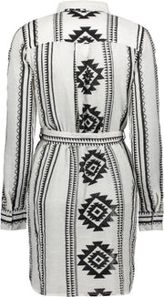 Nmazra L/s Shirt Short Dress Bg 27011896 Black Aop: White Star