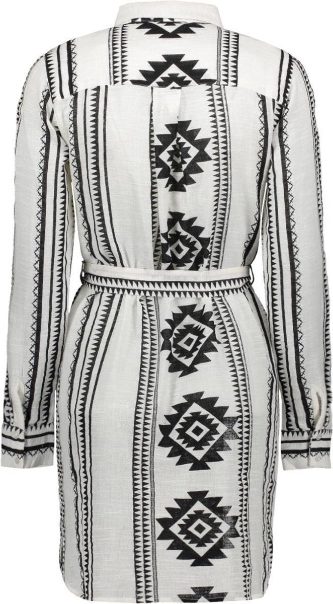 Nmazra L/s Shirt Short Dress Bg 27011896 Black Aop: White Star