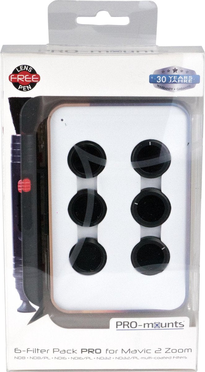 PRO-mounts 6-Filter Pack PRO for Mavic 2 Zoom                                                                                                            (ND8 + ND8/PL + ND16 + ND16/PL + ND32 + ND32/PL Multi Coated)