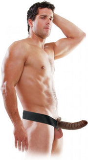 8" Hollow Strap-On - Brown - Strap On Dildos -