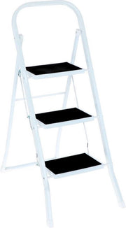 Inklapbare huishoudtrap 3 treden - Anti Slip - Wit