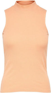 Onlnessa Life S/l Highneck Rib Top Jrs 15227000 Coral Sands