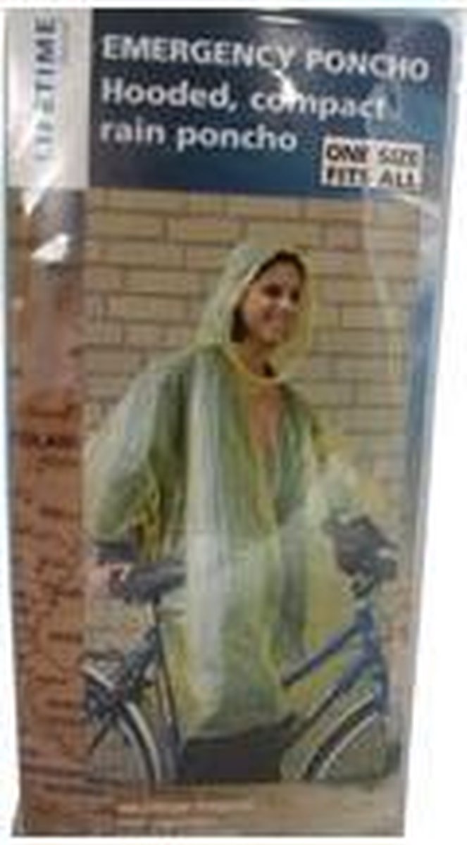 Lifetime Wegwerp poncho met capuchon blauw