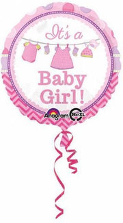 Helium Ballon Geboorte Meisje Baby Girl 43cm leeg