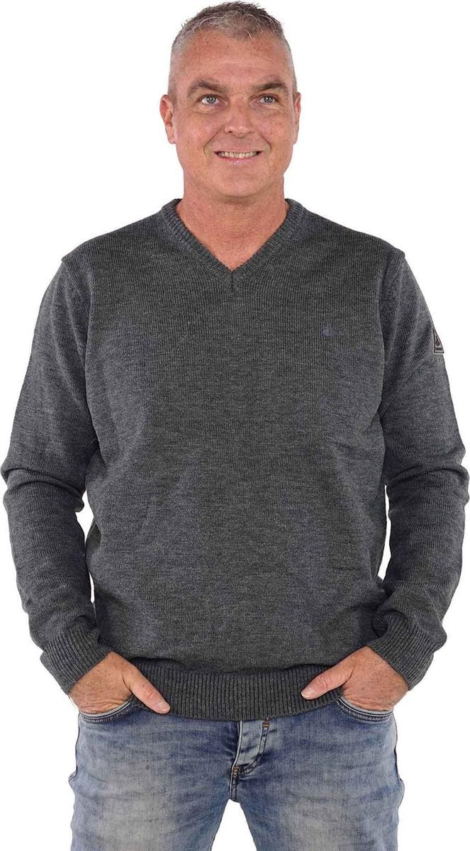 BJØRNSON Pullover Acryl 4 Seizoenen Heren Antraciet - Maat M - LASSE