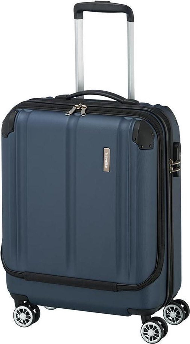 Travelite City 4 Wheel Business Trolley Front Opening S Navy