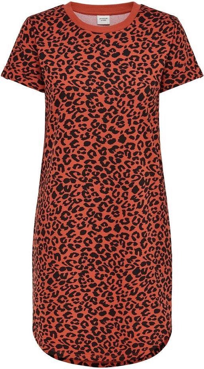 Jdyivy Life S/s Leo Dress Jrs 15227285 Hot Sauce/black Leo