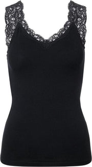 Pieces dames hemd kant - Lace Top - Barbera  - L  - Zwart