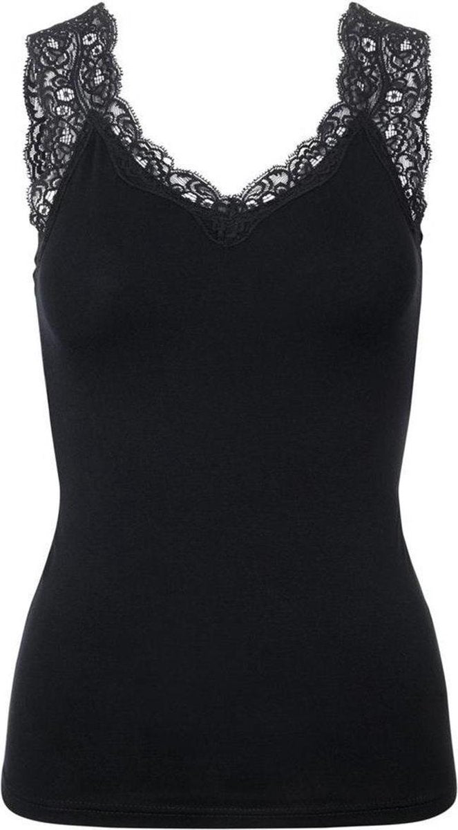 Pieces dames hemd kant - Lace Top - Barbera  - L  - Zwart
