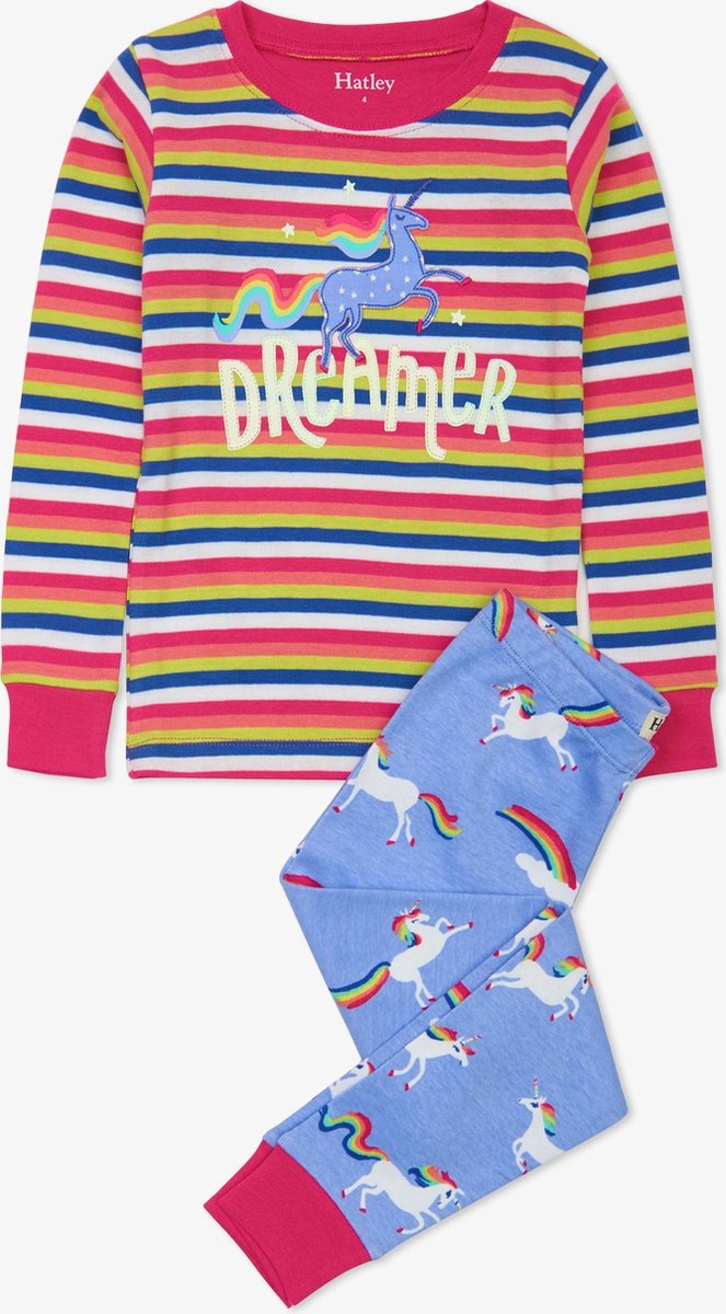 Hatley meisjespyjama unicorns Glow In The Dark 3Y
