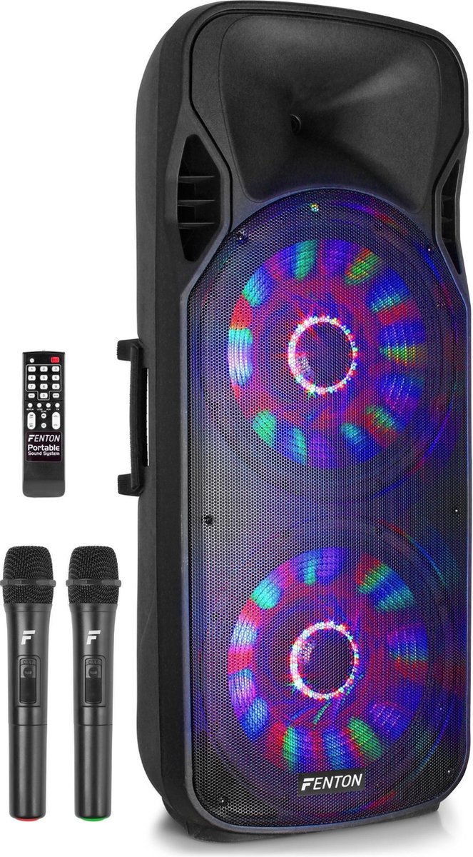 Party speaker - Fenton FT215LED mobiele geluidsinstallatie met Bluetooth