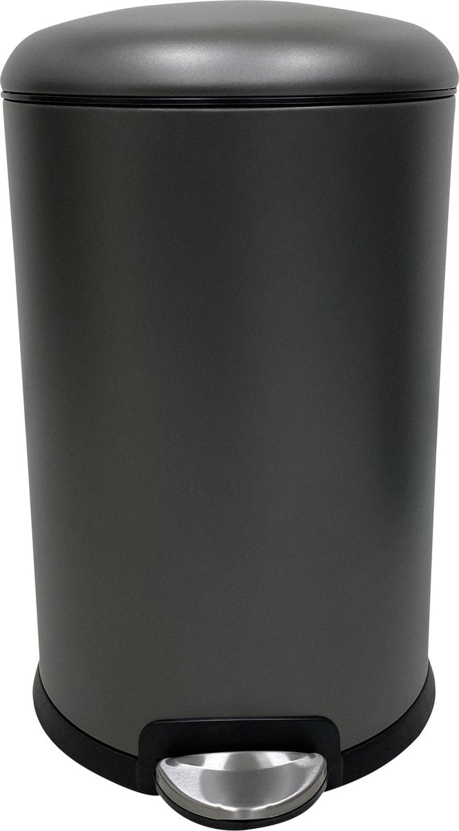 4cookz® Texas pedaal prullenbak 20L mat grijs- ultra soft-close