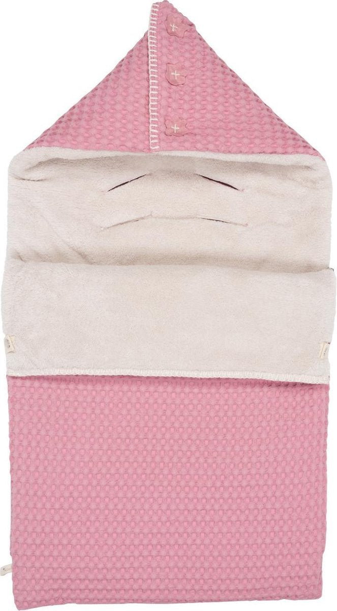 Koeka Voetenzak Wafel/Teddy Oslo 3-puntsgordel - Blush Pink - One size