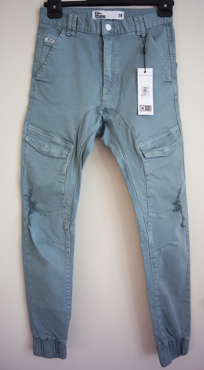 Nena & Pasadena Ripped Flight Pant - Kleur Seaweed - Maat 28