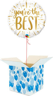 Helium Ballon gevuld met helium - Cadeauverpakking - You're The Best! - Goud Folieballon - Helium ballonnen gevuld