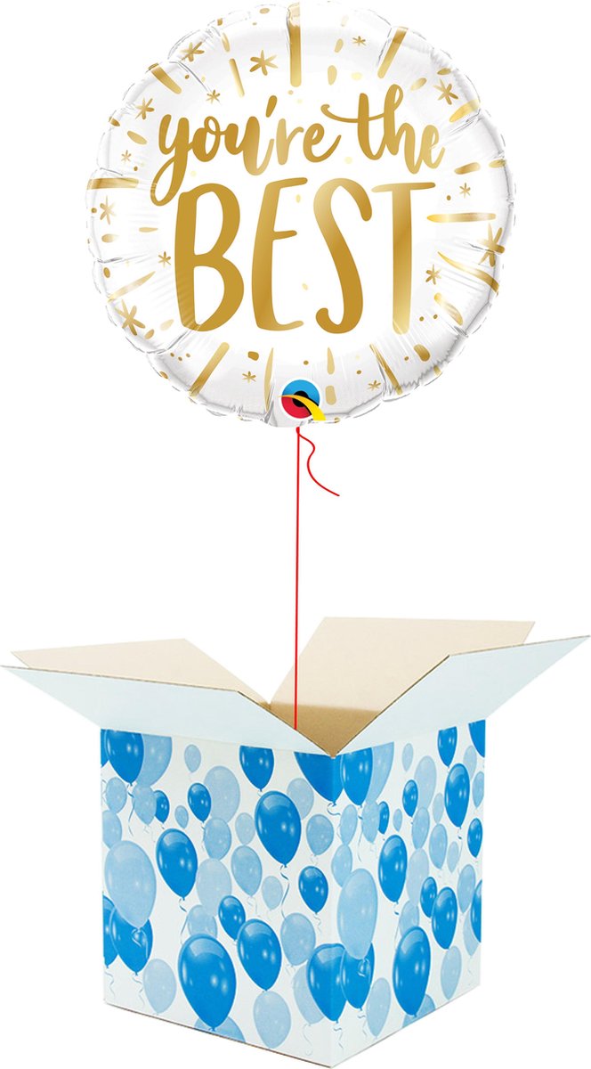 Helium Ballon gevuld met helium - Cadeauverpakking - You're The Best! - Goud Folieballon - Helium ballonnen gevuld