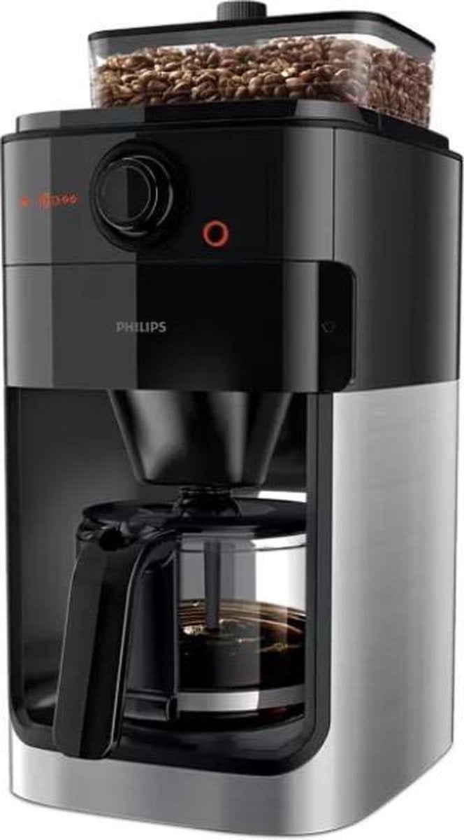 Grind & Brew koffiezetapparaat - 1.2L - Druppelstop - Warmhoudfunctie - met display -  9 maalopties - sterke-instellingsfunctie -  koffiezetapparaat beschikt over aroma-afdichting die er voor zorgt dat de bonen vers blijven in de houder.