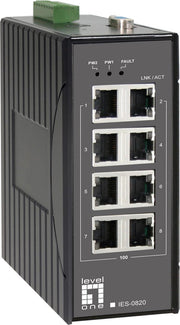 LevelOne IES-0820 netwerk-switch Unmanaged Fast Ethernet (10/100) Zwart