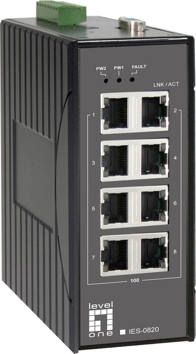 LevelOne IES-0820 netwerk-switch Unmanaged Fast Ethernet (10/100) Zwart