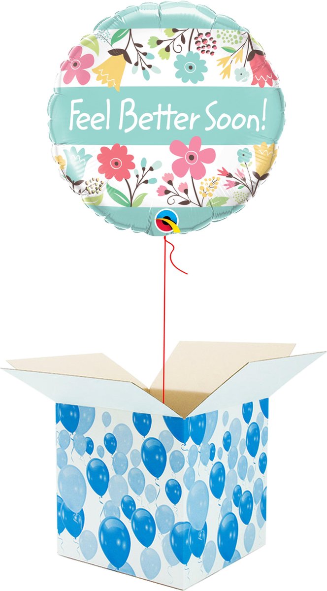 Helium Ballon gevuld met helium - Beterschap - Cadeauverpakking - Feel Better Soon! - Folieballon - Helium ballonnen beterschap