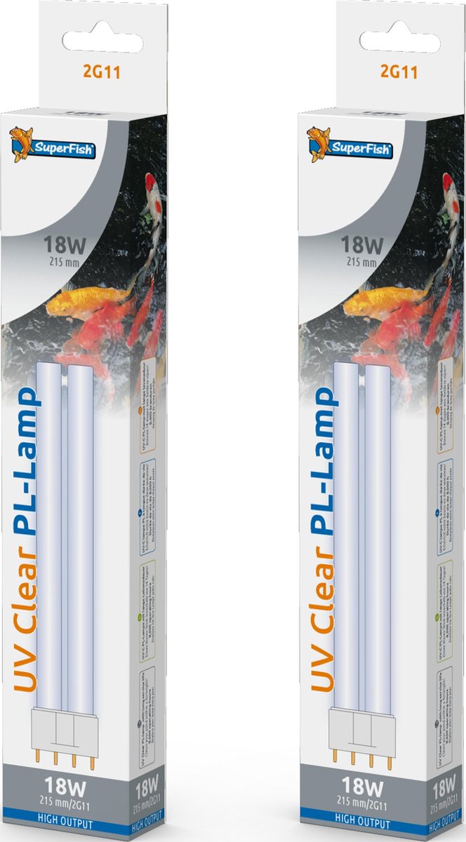 Superfish UV PL 18 watt vervangingslamp 2 stuks