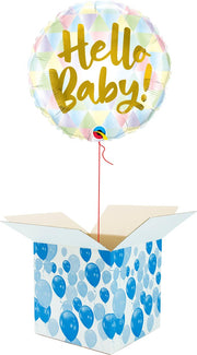 Helium Ballon Hart gevuld met helium - Geboorte - Cadeauverpakking - Hello Baby! - Folieballon - Helium ballonnen geboorte