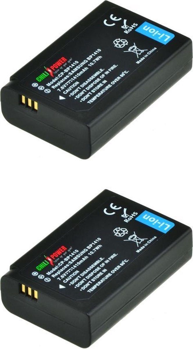 ChiliPower Samsung BP1410 camera batterij - 2 stuks verpakking