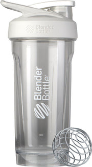 BLENDERBOTTLE | Strada Tritan WIT. Classic eiwitshaker met ophanglus. 820 ML. Unieke shakebeker van BlenderBottle. Jouw shake gegarandeerd zonder klonten door BlenderBall van chirurgisch staal en ronde onderkant.