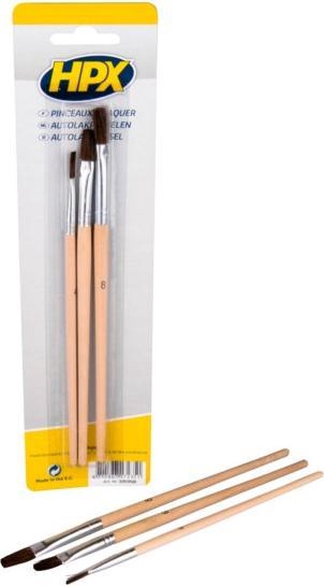Autolakpenselen HPX (set á 3 stuks)