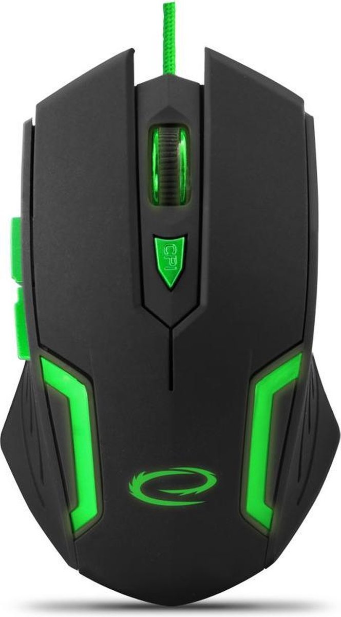 Optische USB Game Muis 6D Fighter met LED - 2400 DPI - Groen