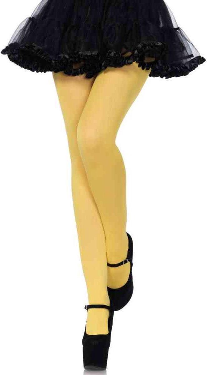 Nylon panty geel - One size - Leg Avenue