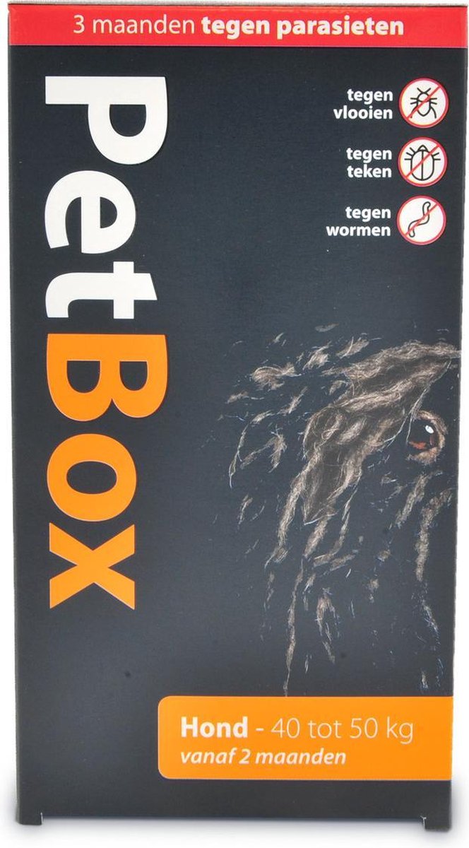 Petbox Hond Vlo. Teek & Worm - Anti vlo - teek- worm - Xlarge 40-50 Kg