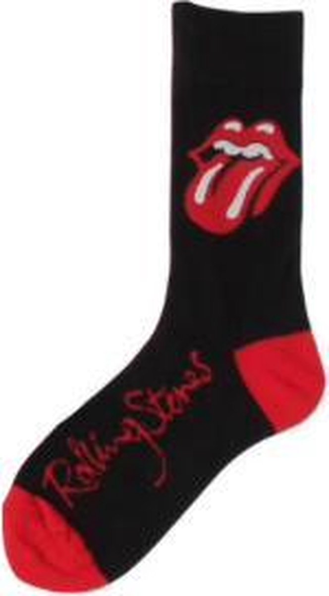 Fun sokken 'Rolling Stones' Zwart/rood (91195)