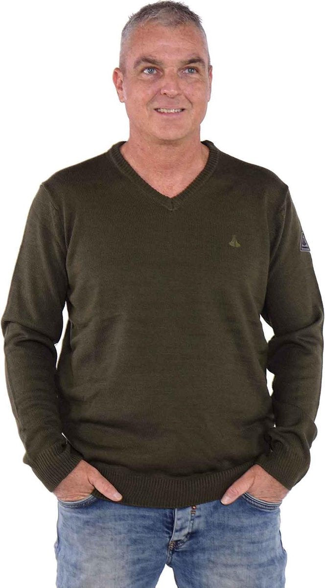 BJØRNSON Pullover Acryl 4 Seizoenen Heren Olijfgroen - Maat 3XL - LASSE