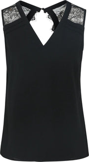 Cassis - Top met kant - Zwart