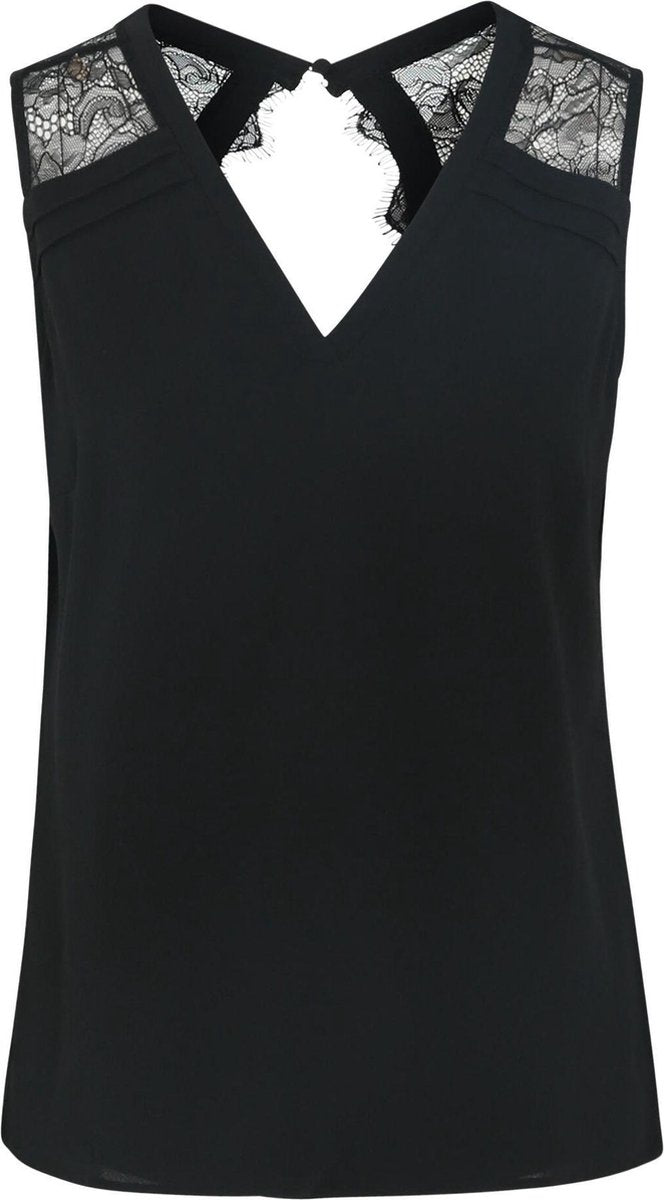 Cassis - Top met kant - Zwart