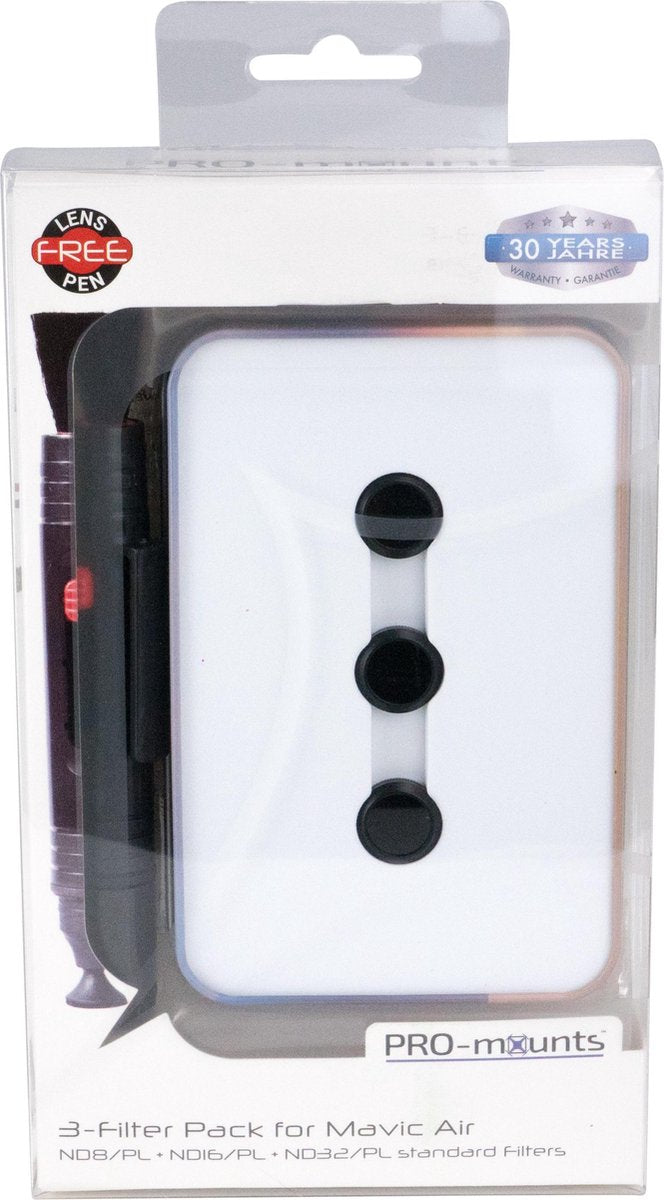 PRO-mounts 3-Filter Pack for Mavic Air (ND8/PL + ND16/PL + ND32/PL standard)